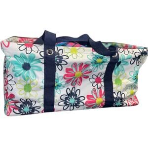 Thirty One Deluxe Utility Tote Loopsy Daisy Organizer Car Trunk Floral Collapse